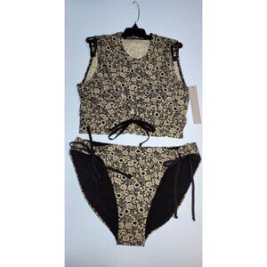 Robin Piccone Bikini Womens Set Top Brallete and Bottom Mid Rise Sz Medium #09
